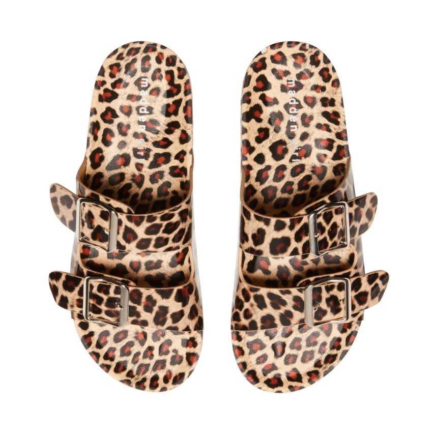 Leopard Steve Madden Teddy-t Women's Slides | PH 4173QLA